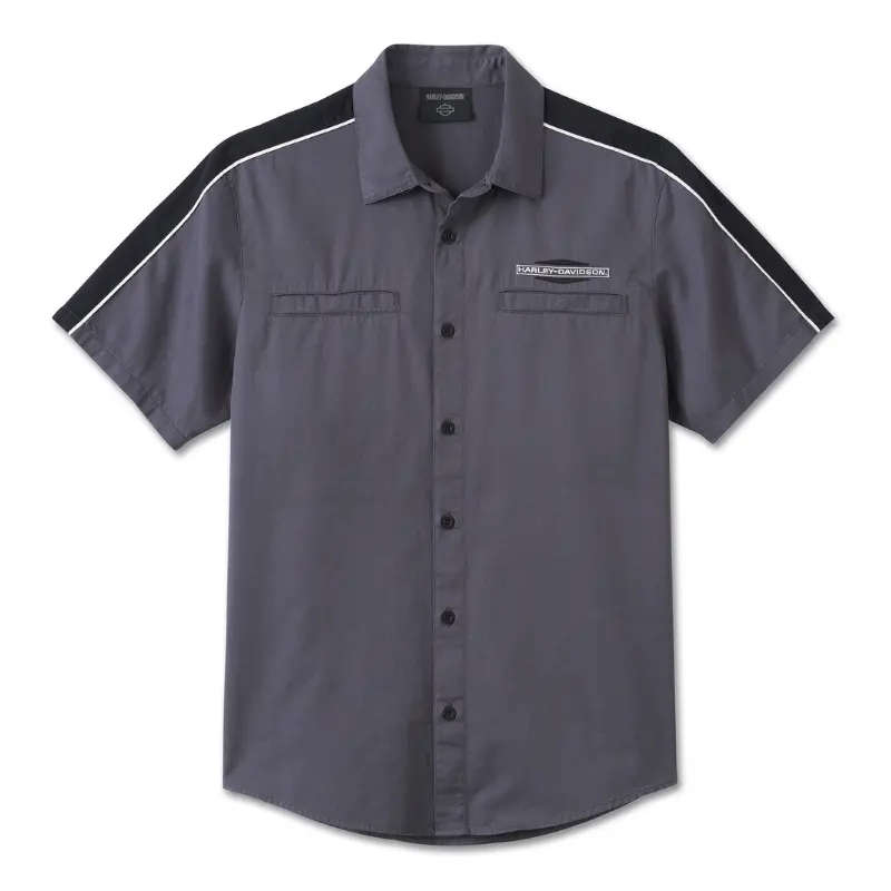 Stacked Bar & Shield Short Sleeve Shirt - M