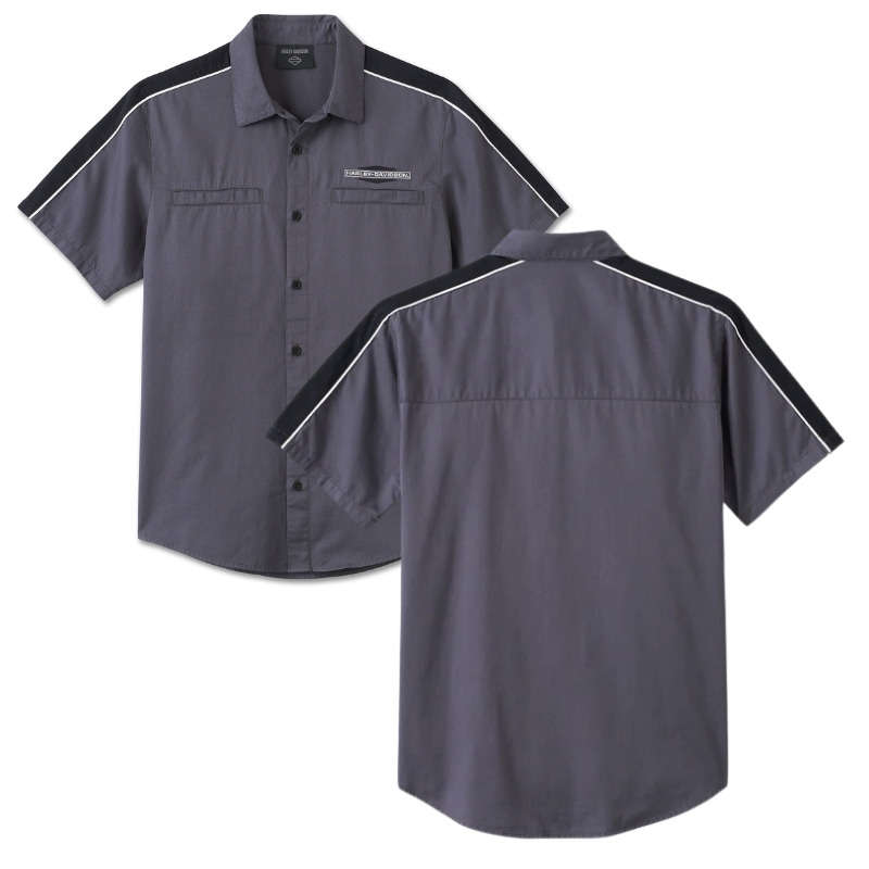 Stacked Bar & Shield Short Sleeve Shirt - M