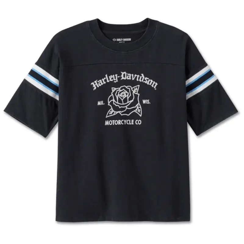 Women's Old English Rose Boxy Tee - L