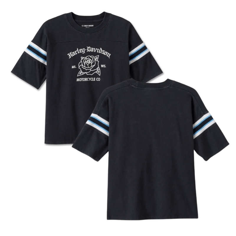 Women's Old English Rose Boxy Tee - L