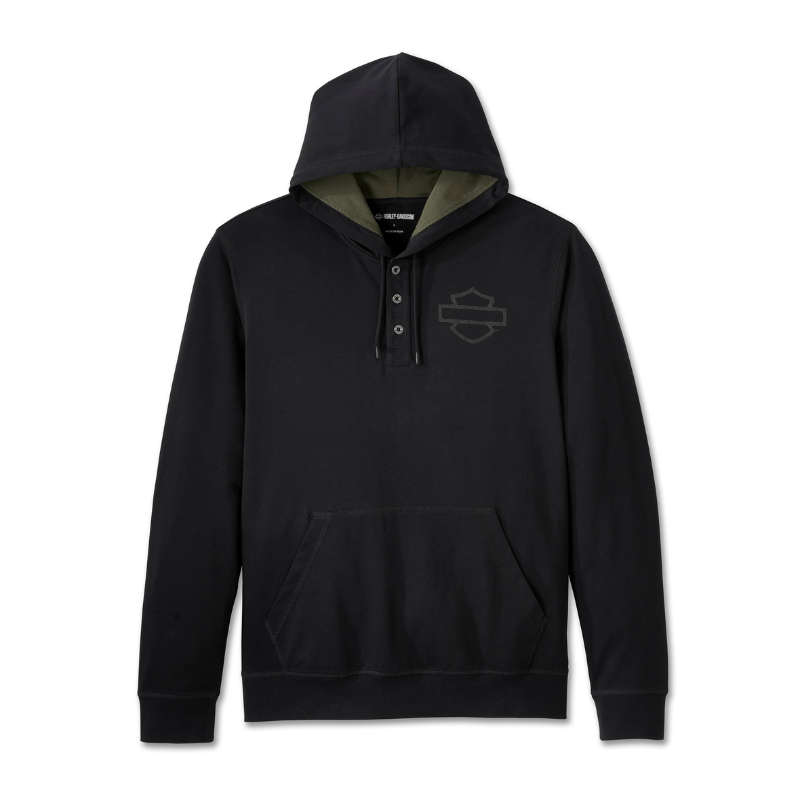 Cowboy Rider Hooded Henley - L