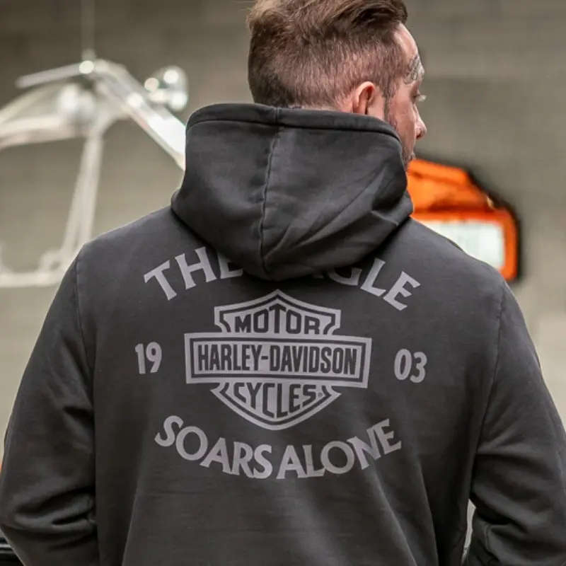 Eagle Soars Alone Slub Hoodie - XL