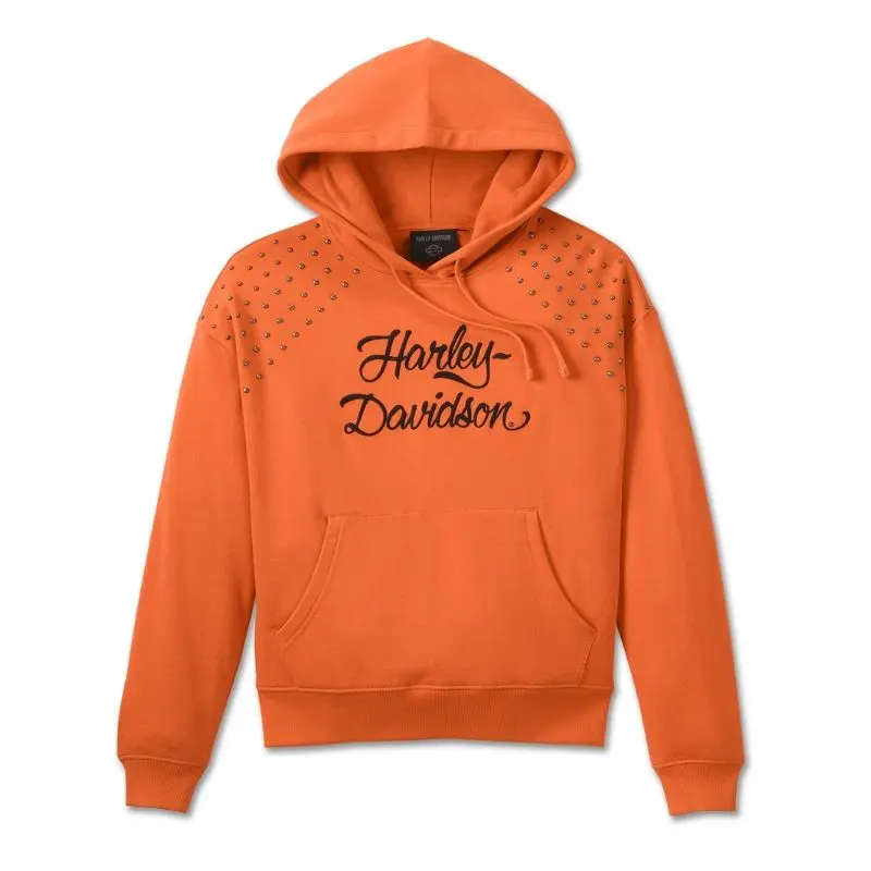 Women's Studded Out Pull Over Hoodie - S