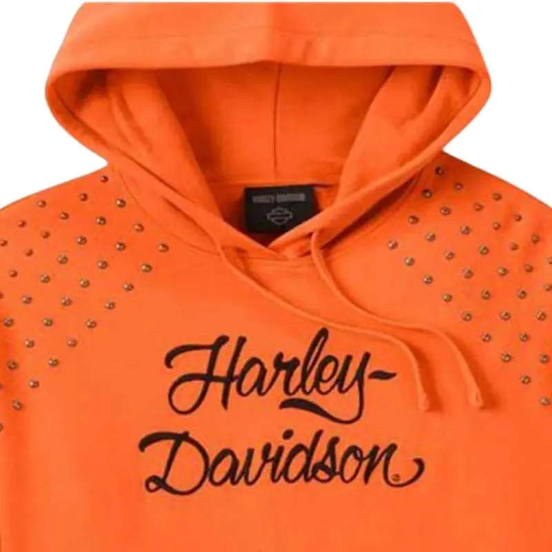 Women's Studded Out Pull Over Hoodie - S