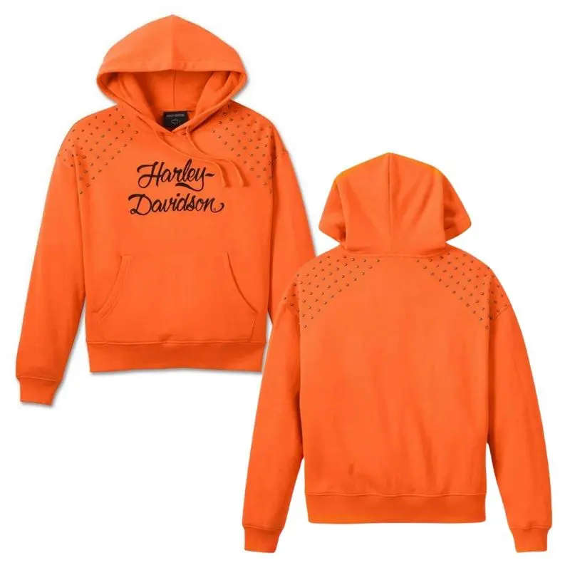 Women's Studded Out Pull Over Hoodie - S