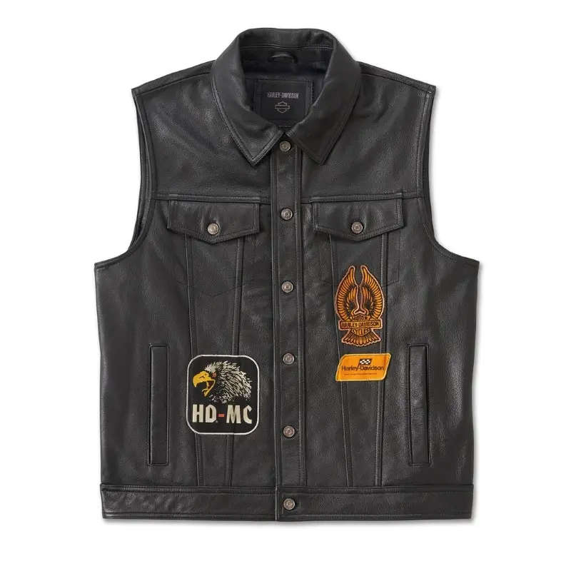 Men's Fuel to Flames Leather Vest - 5XL 5XL
