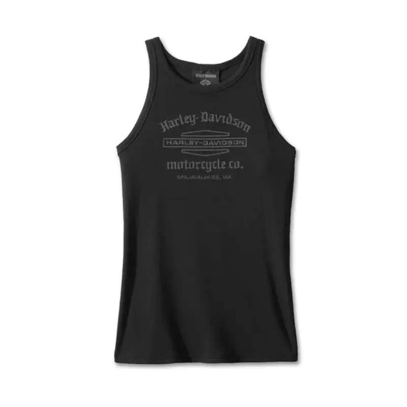 Women's Stacked Bar & Shield Racerback Tank - M