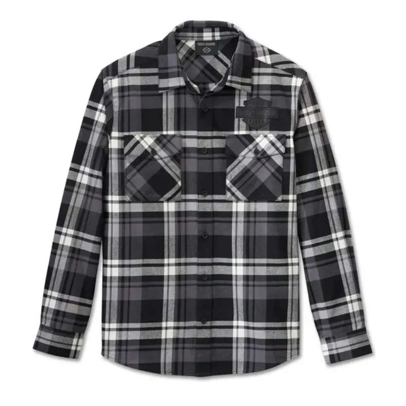 Men's Bar & Shield Flannel Shirt - Plaid - XL
