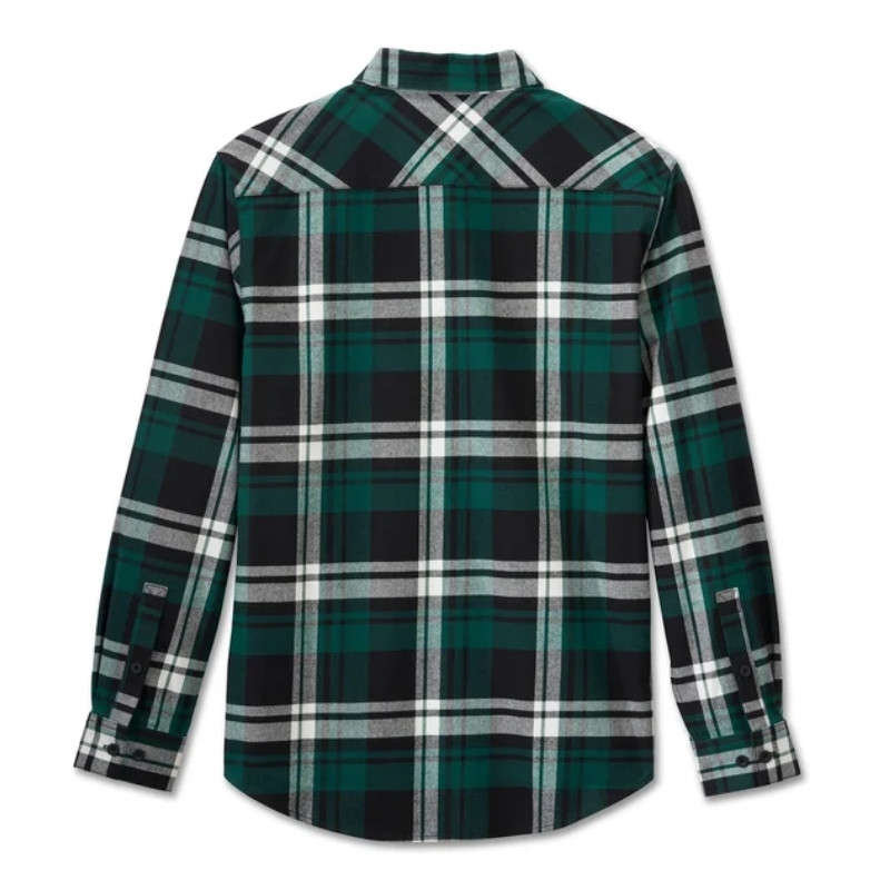 Men's Bar & Shield Flannel Shirt - Plaid - L