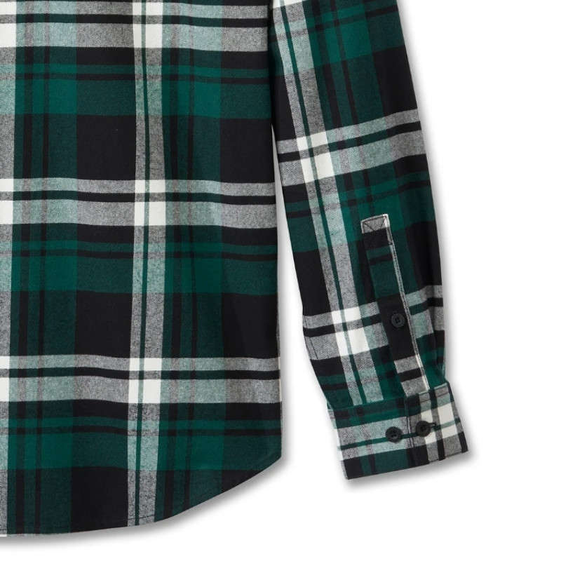 Men's Bar & Shield Flannel Shirt - Plaid - L