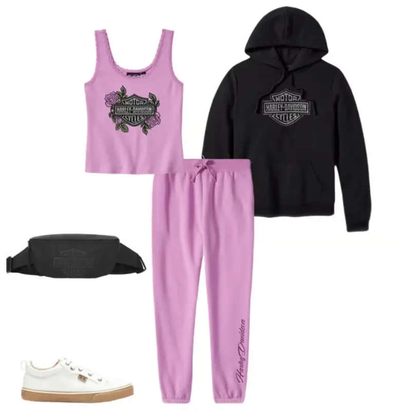 Rose & Thorn Bling Lace Trim Tank - S