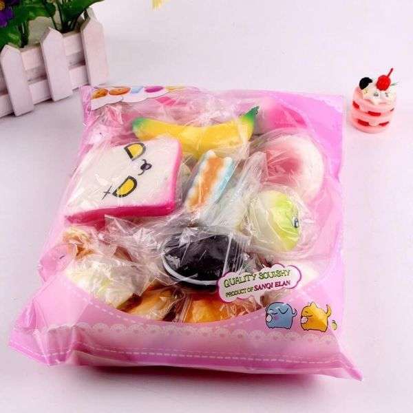 The Squishiest ever! 8 assorted large slow rising Squishy Toys plus a bonus