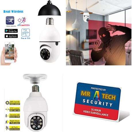 Light Bulb Camera with Auto Tracking Vision built in WIFI | 5MP camera