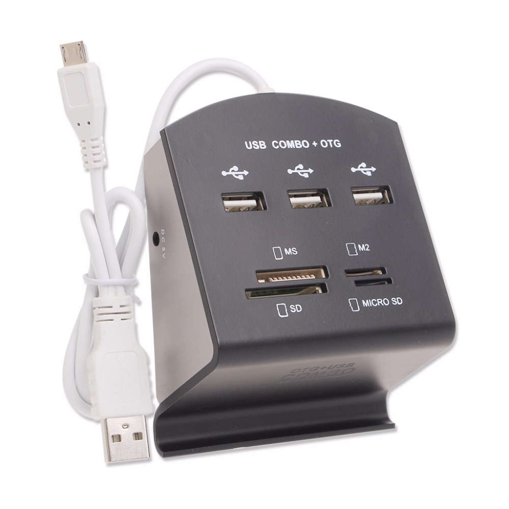 OTG USB 2.0 Hub and Card Reader 3-Port