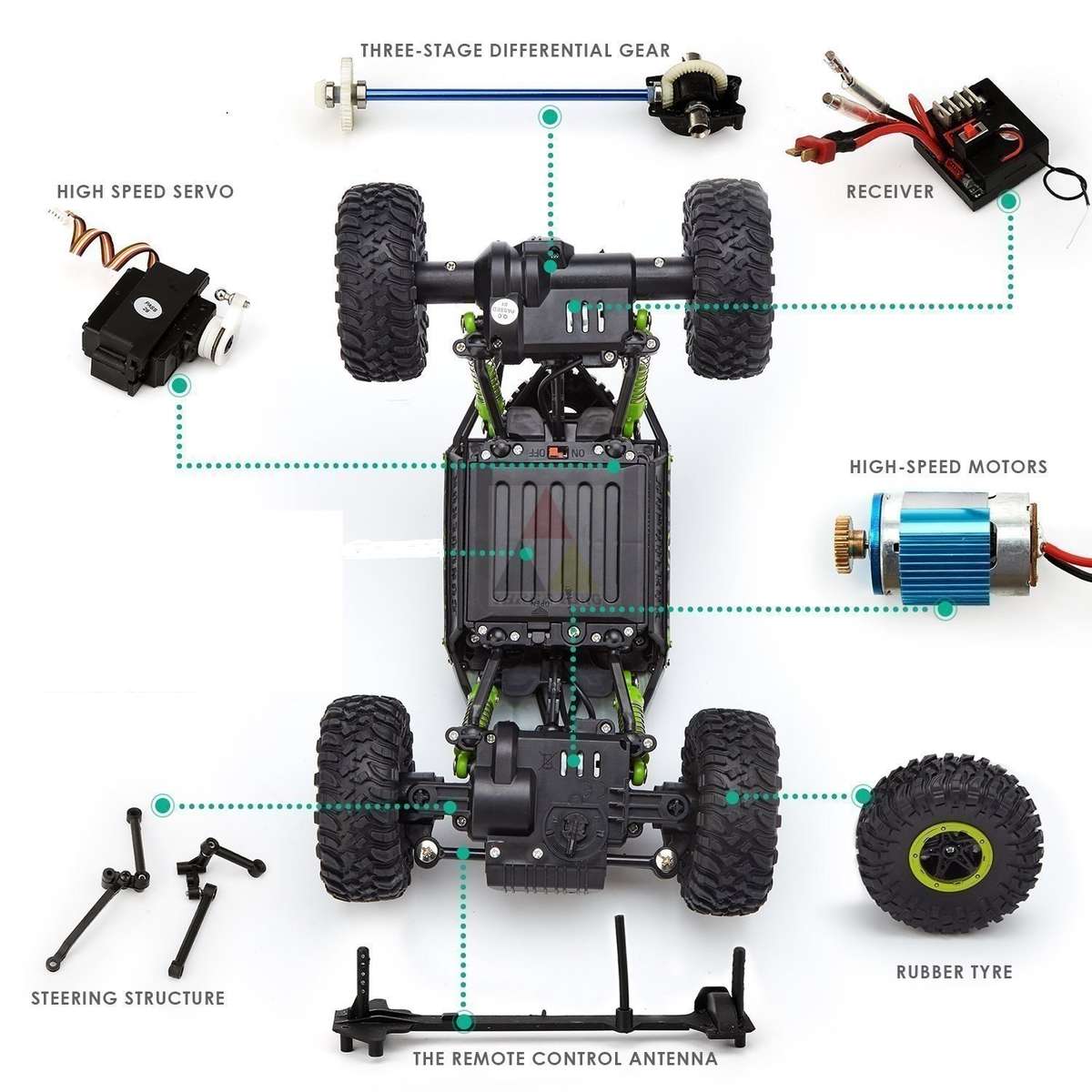 Off-Road 4WD Crawler All weather remote controlled toy car