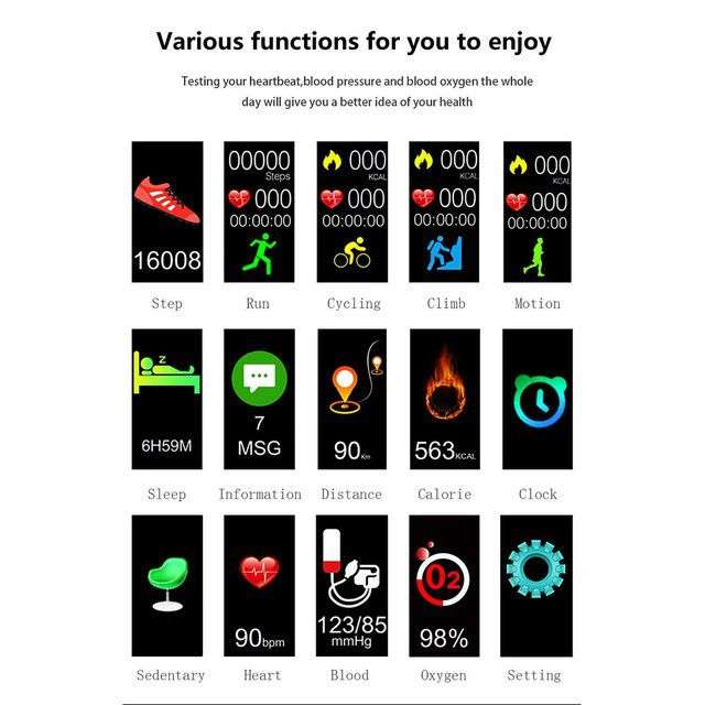 Fitness Tracker F10+ Smart Watch IP67 Waterproof Activity Tracker - Black/Grey - UNBOXED