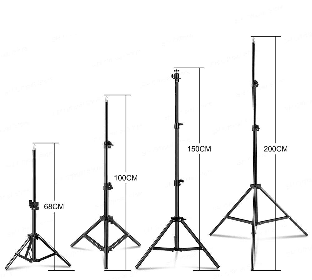 Lightweight Aluminium Tripod Stand for Ring Lights 2 metres
