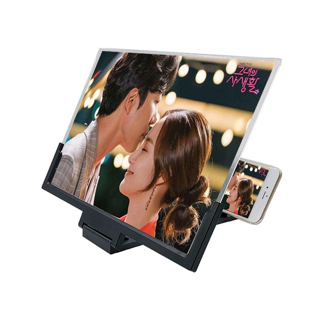 Portable 6D Mobile Screen Amplifier F12 - Black