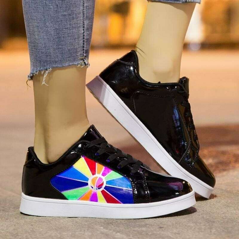 LED Light-Up Rainbow Sneakers - Kids sizes SA 7 - 2 / White