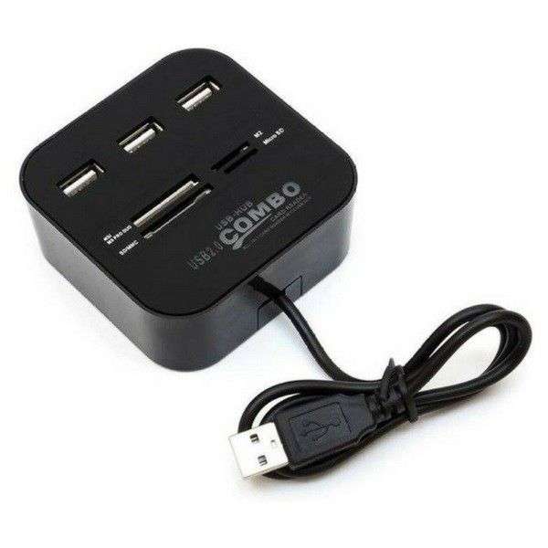 USB 2.0 HUB & Card Reader - Black