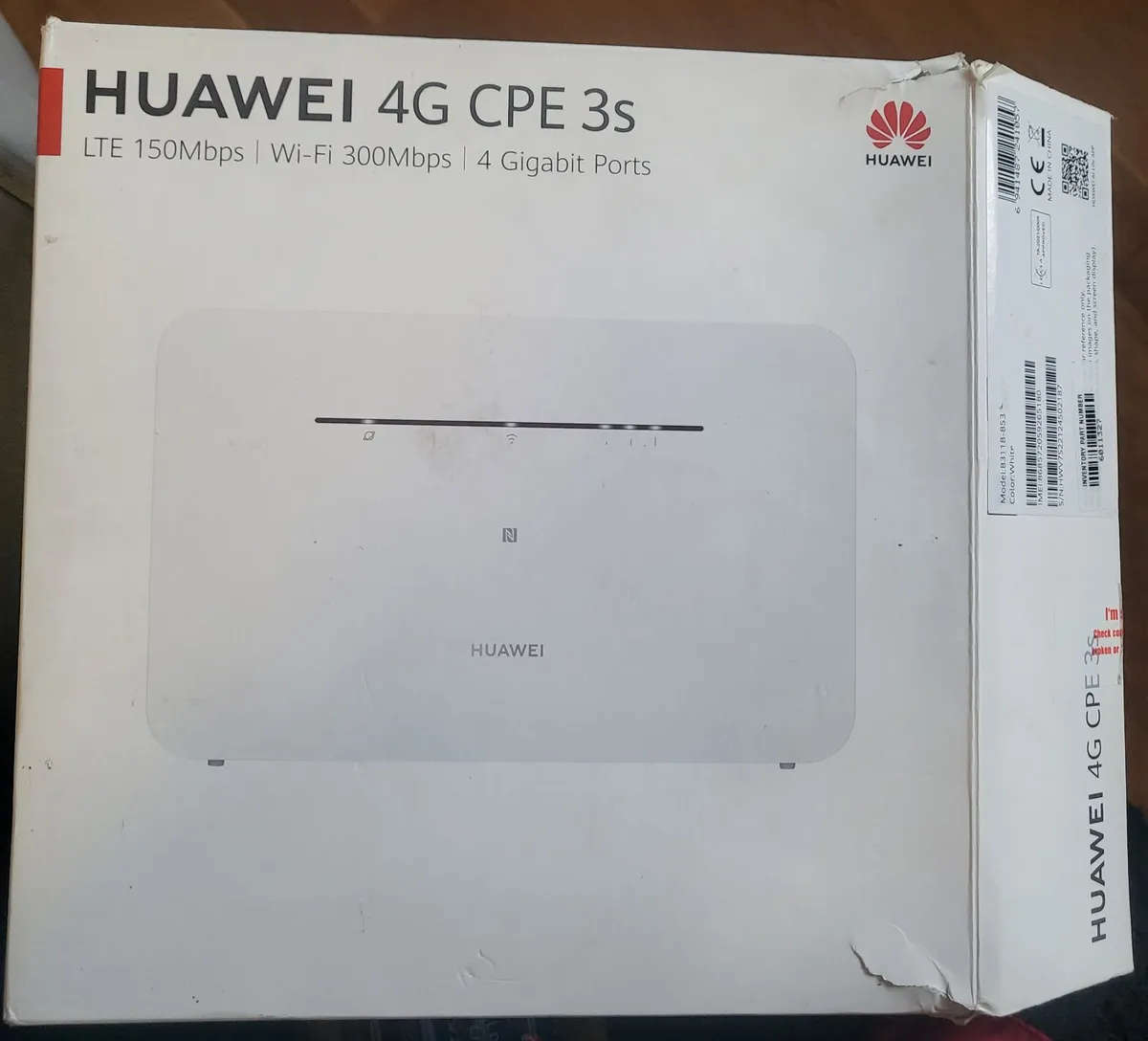 Huawei B311B-853 4G Cpe 3S LTE Router | White | Damaged packaging | UNBOXED