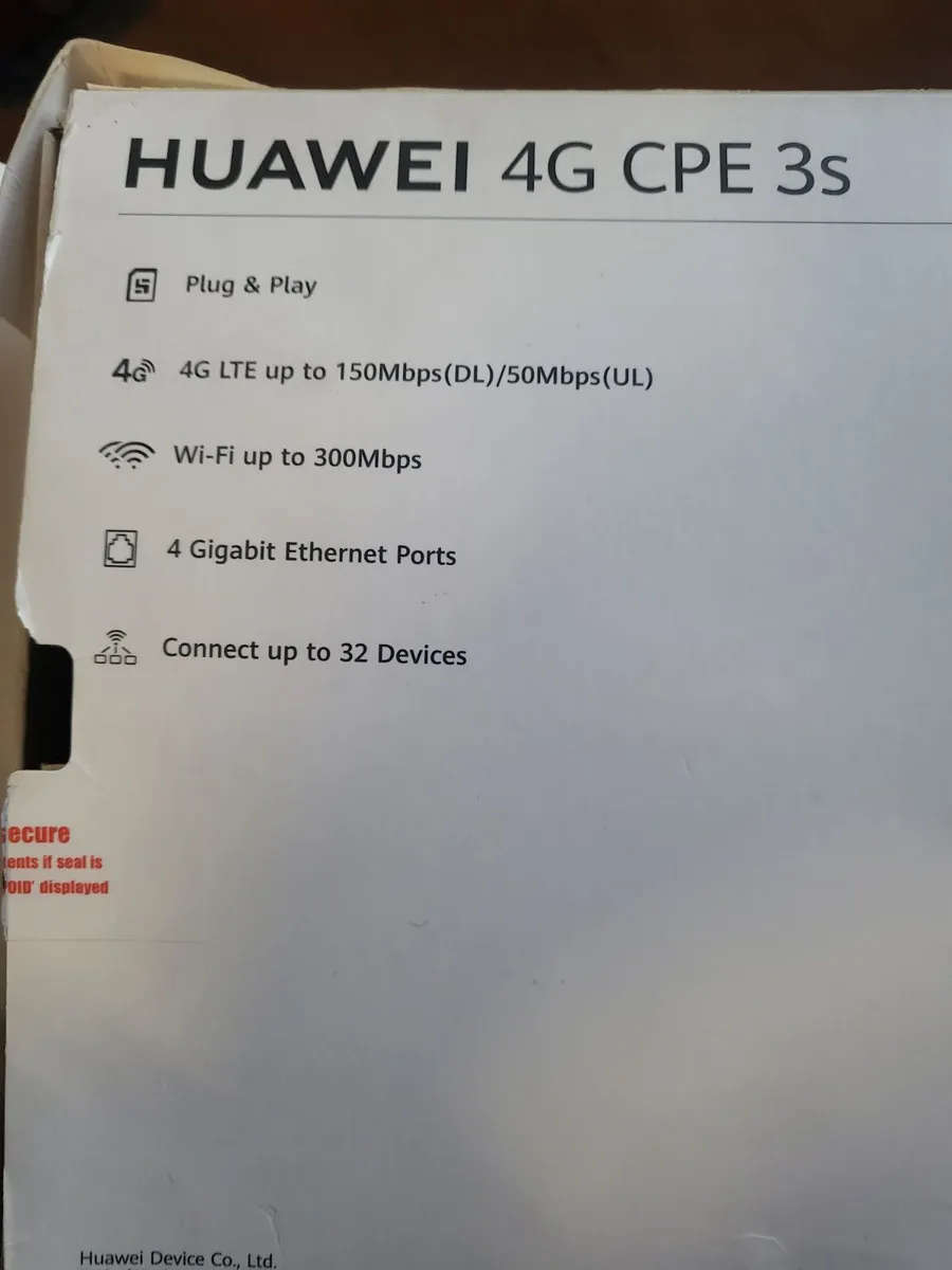Huawei B311B-853 4G Cpe 3S LTE Router | White | Damaged packaging | UNBOXED