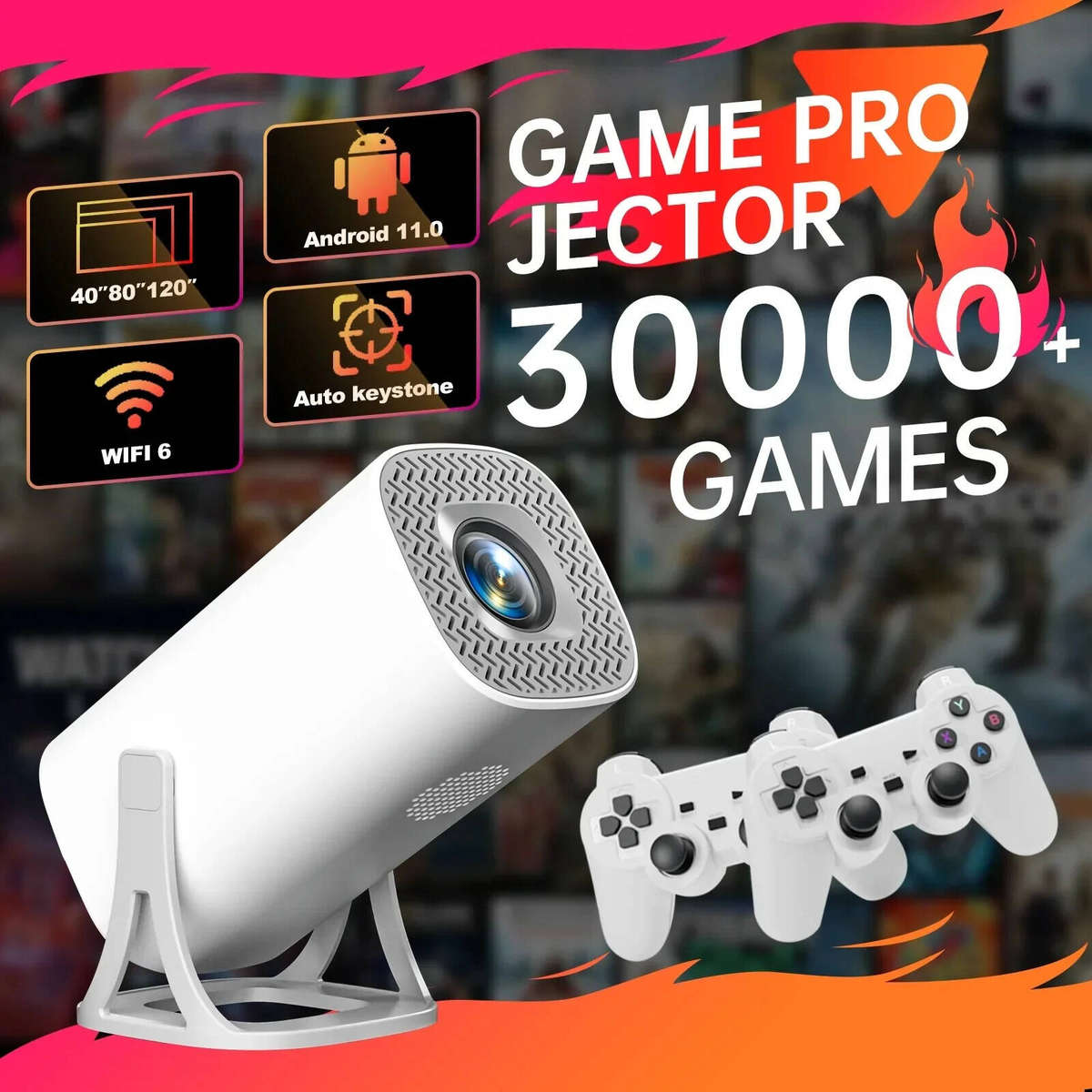 S40 Max 2-in-1  Game & Streaming Projector | Home Theater + Gaming Console + Pre-Loaded Apps