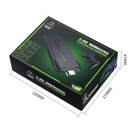 Ultra HD 2.4G 4K HDMI Game Stick + 2 x Wireless Controllers Gamepad
