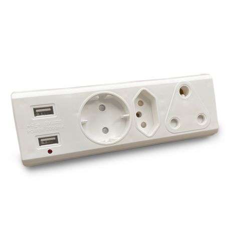 Multiplug 3 Way with 2 USB for Phone &amp; Tablet Charging