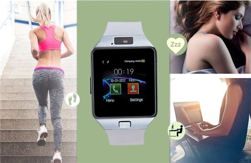 Smart Watch DZ09 - Silver & TWS i11 Wireless Bluetooth Earbuds - White