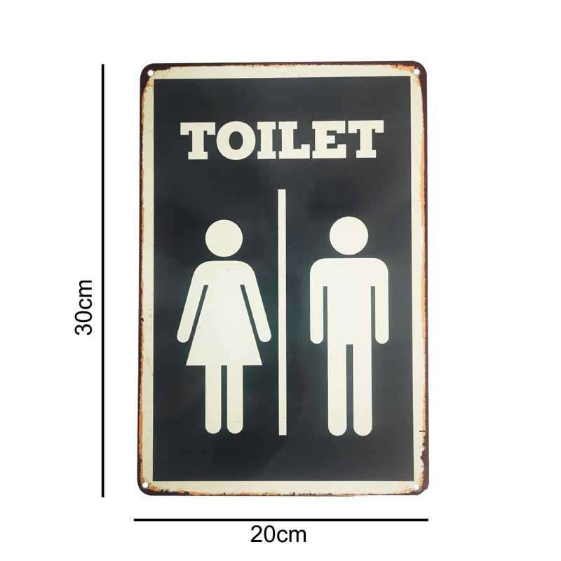 Vintage Metal Restroom/Bathroom Wall Sign
