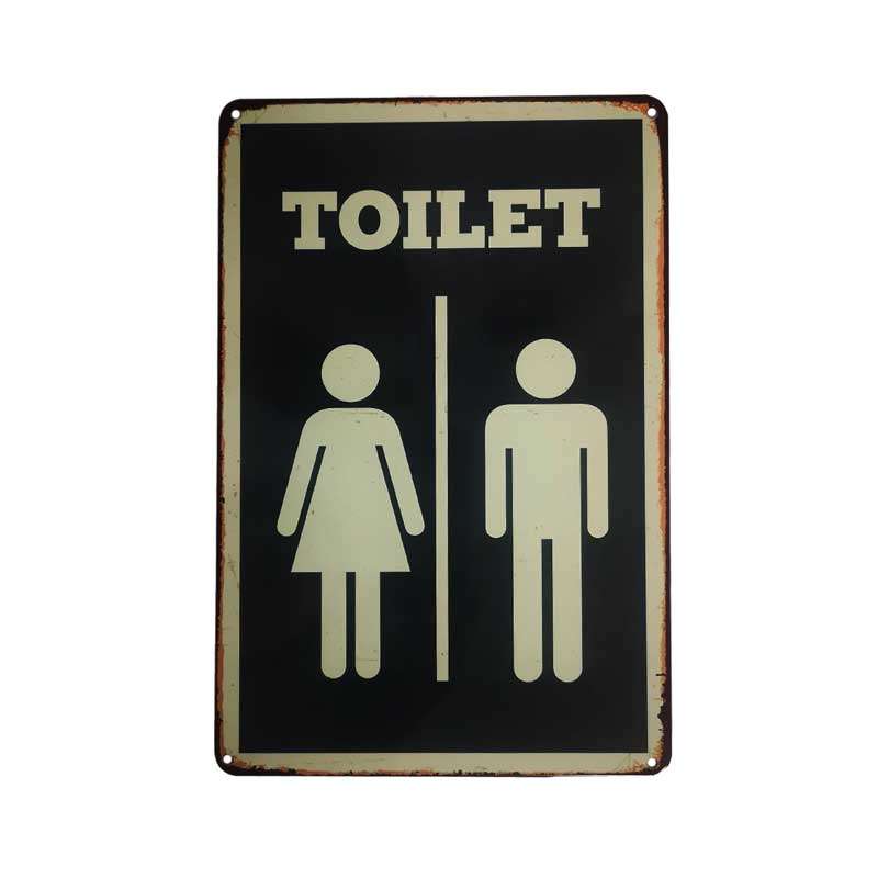 Vintage Metal Restroom/Bathroom Wall Sign