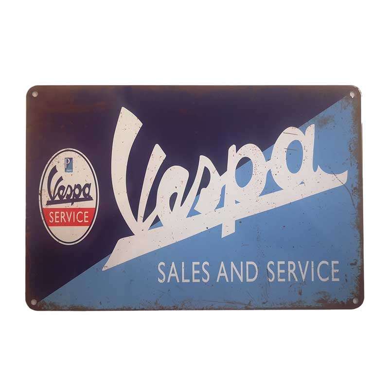 Vintage Metal Vespa Wall Sign