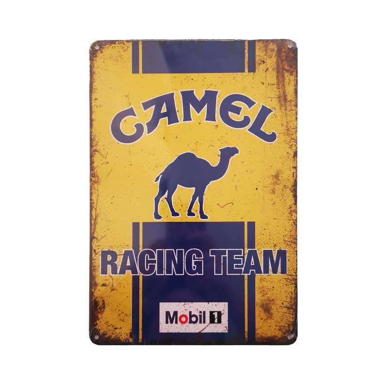 Vintage Metal Camel Trophy Racing Team Wall Sign