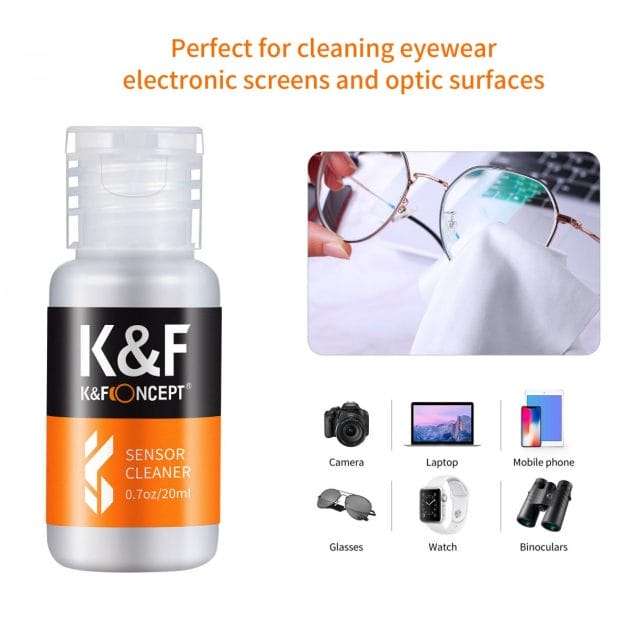 K&F Concept 10 Pack 20ml Cleaning Liquid for Lenses, Sensors, Glasses etc.