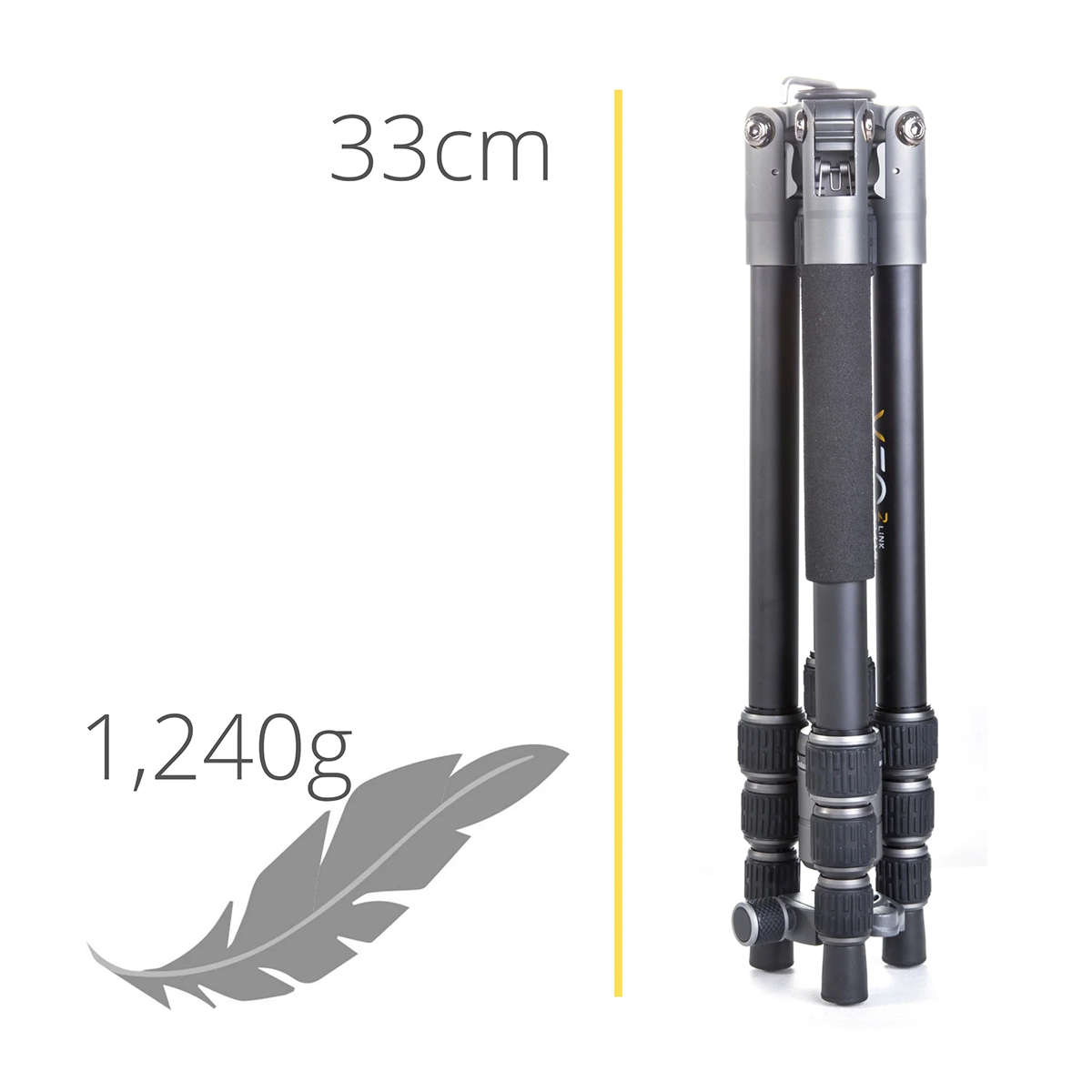 Vanguard Veo 3 Go 235AB Aluminum Travel Tripod/Monopod - Ball Head & Bluetooth