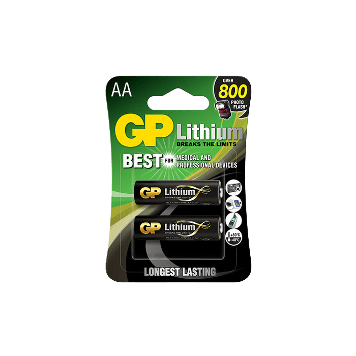 GP Lithium AA Battery Card of 2