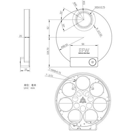 ZWO Electronic Filter Wheel 7x2