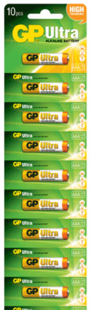 GP Ultra Alkaline AAA Card of 10