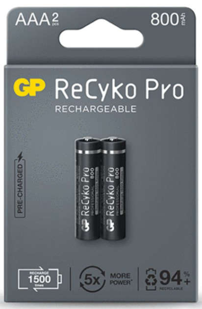 GP ReCyko Pro AAA Rechargeable Battery Card of 2