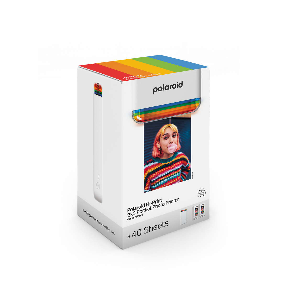 Polaroid Hi-Print 2x3 Printer Gen 2 EB - White (includes 40 sheets)