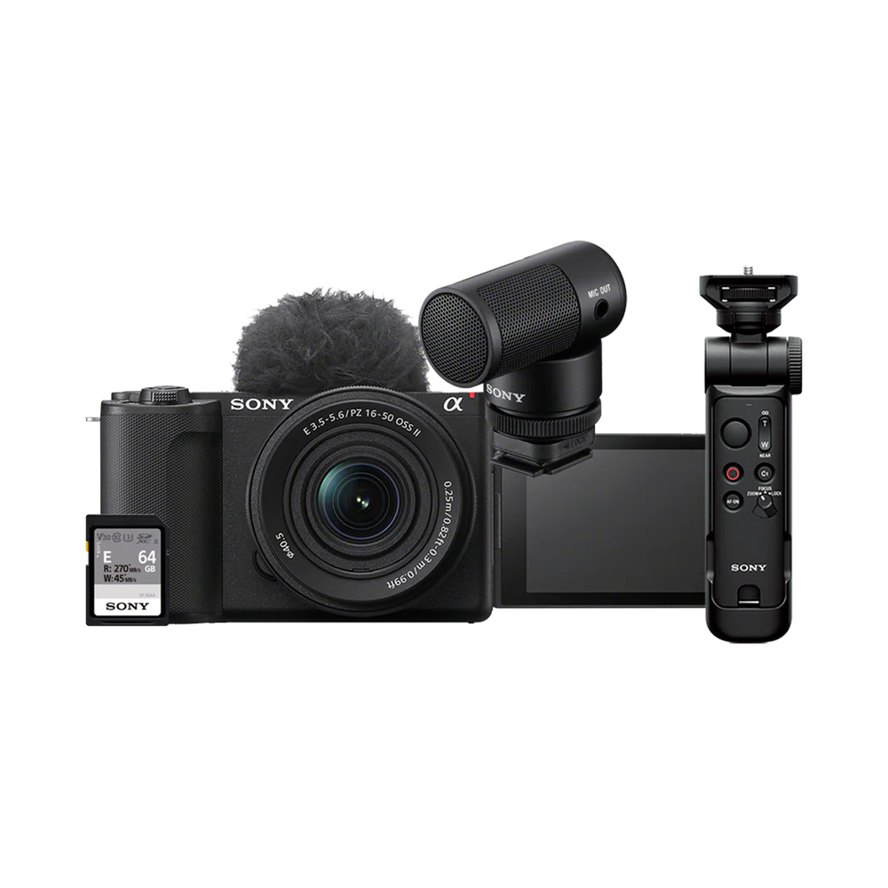 Sony ZV-E10 II Mirrorless Camera with 16-50mm II Lens Creator Kit (INCL GP-VPT3 GRIP+ECM-G1 MIC +...
