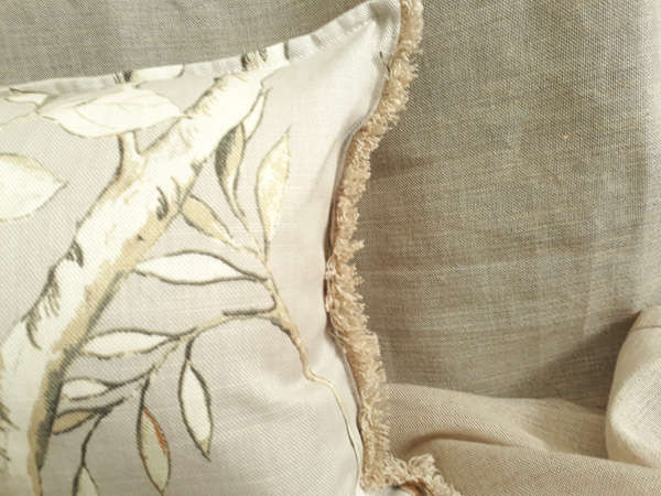 Lumber Cushion in Grey Bird in Tree Design