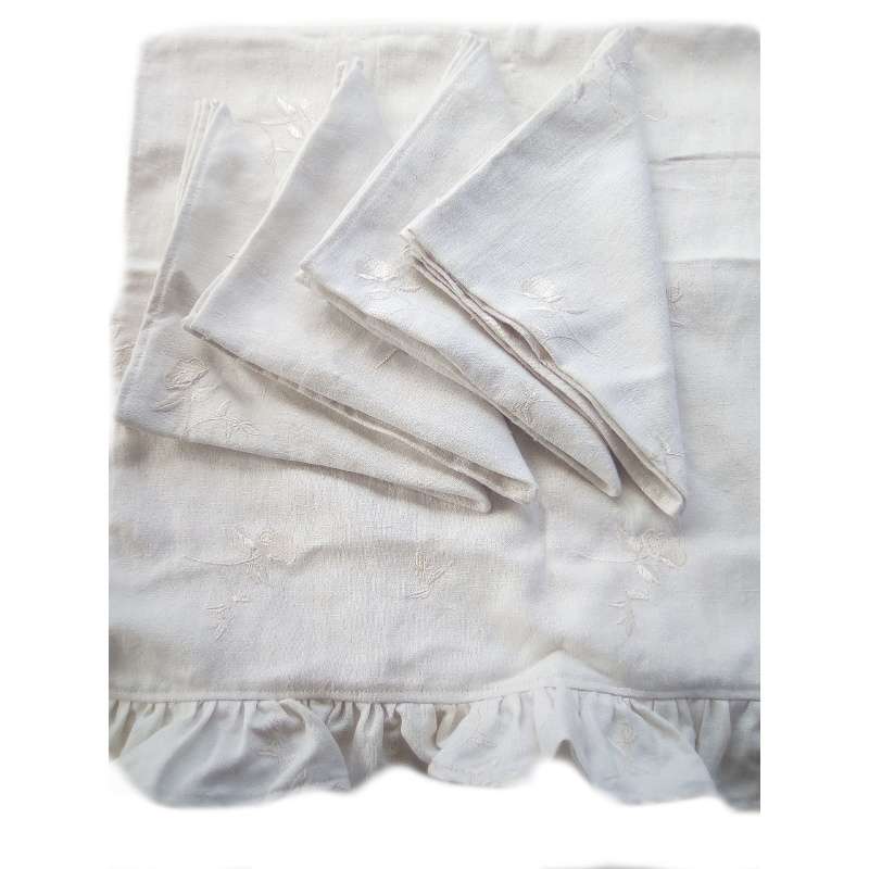 Linen Embroidered Placemats / Runners