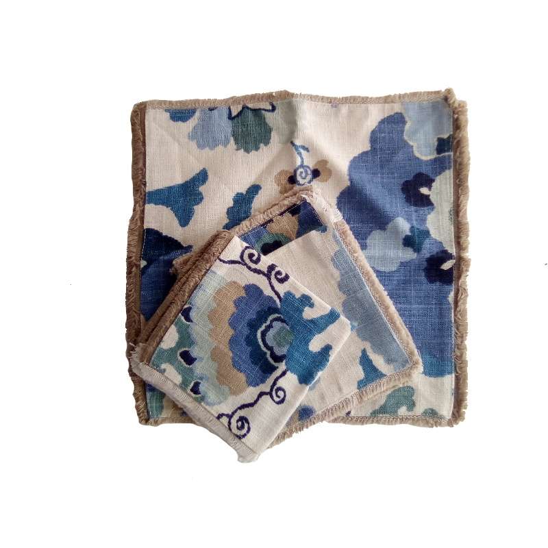 Fringed Linen Cocktail Napkins