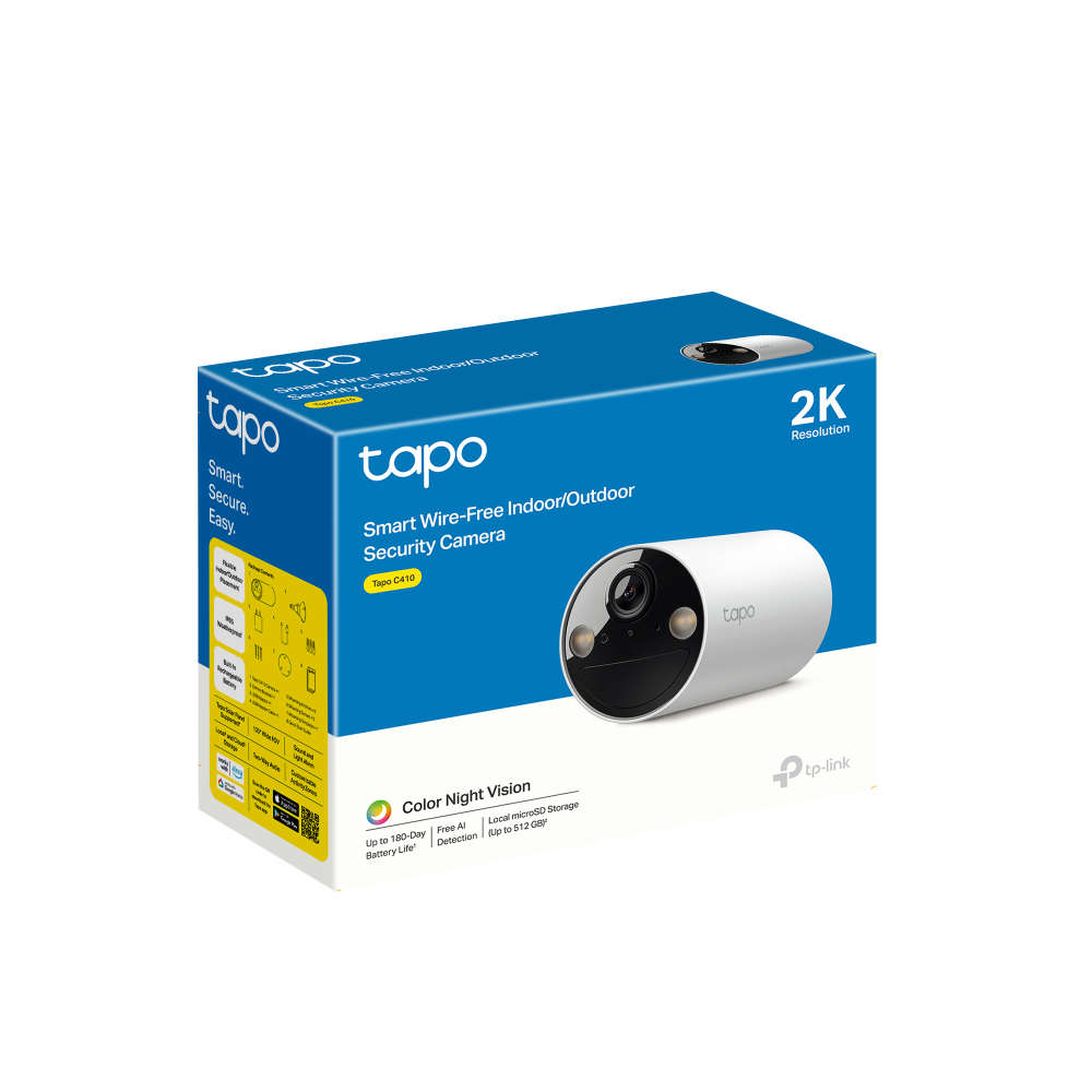Tp-Link - Smart 3MP Wire-Free Security Camera (1-Pack) - Tp-Link - Smart 3MP Wire-Free Security C...