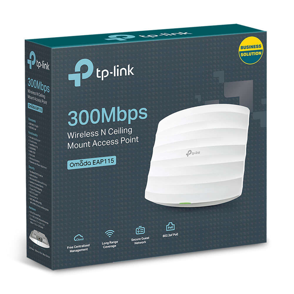 Tp-Link - EAP115 300Mbps Wireless N Ceiling Mount Access Point with PoE & App - Tp-Link - EAP115 ...