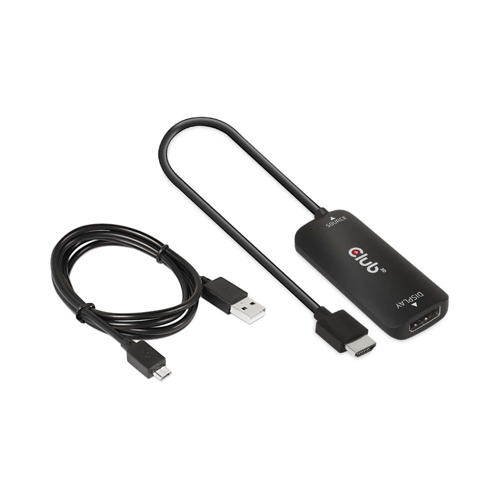 CLUB3D - HDMI + Micro USB to DisplayPort \ Active Adapter - CLUB3D - HDMI + Micro USB to DisplayP...