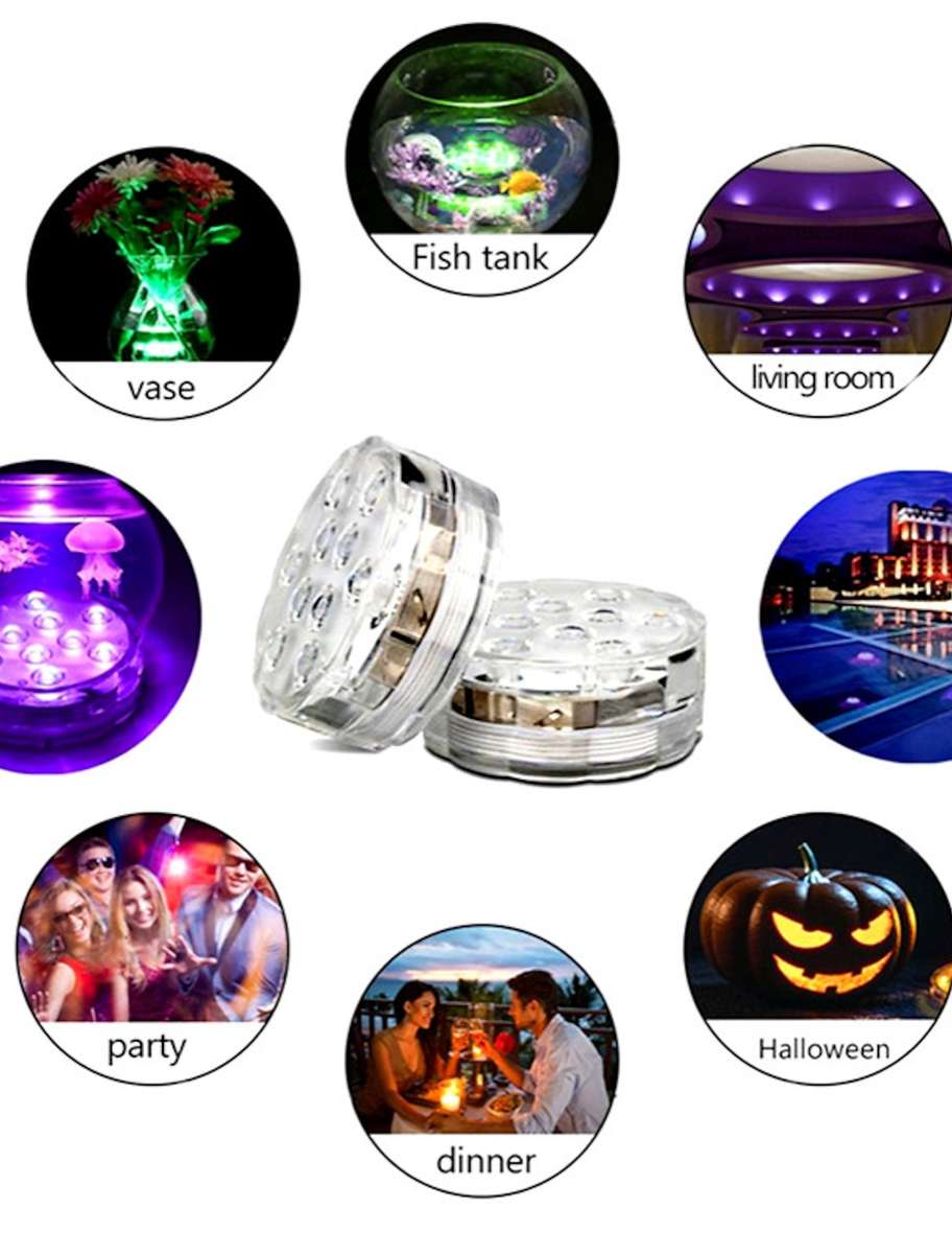 Submersible LED Light 16 Colors Remote Control