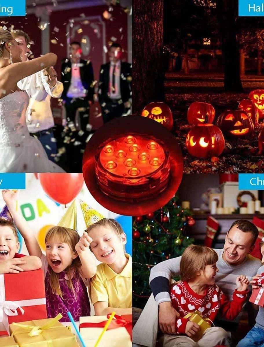 Submersible LED Light 16 Colors Remote Control